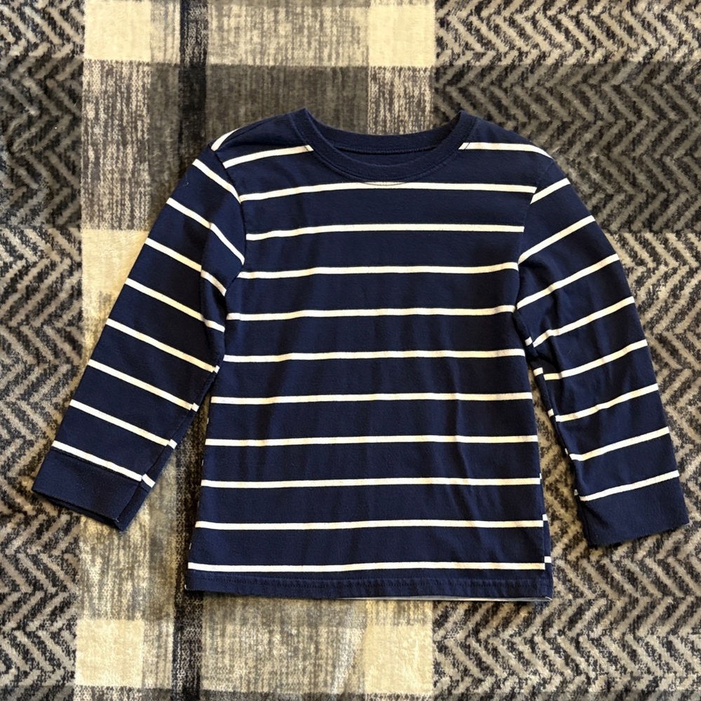 💰Garanimals Navy and White Striped Long Sleeve Tee